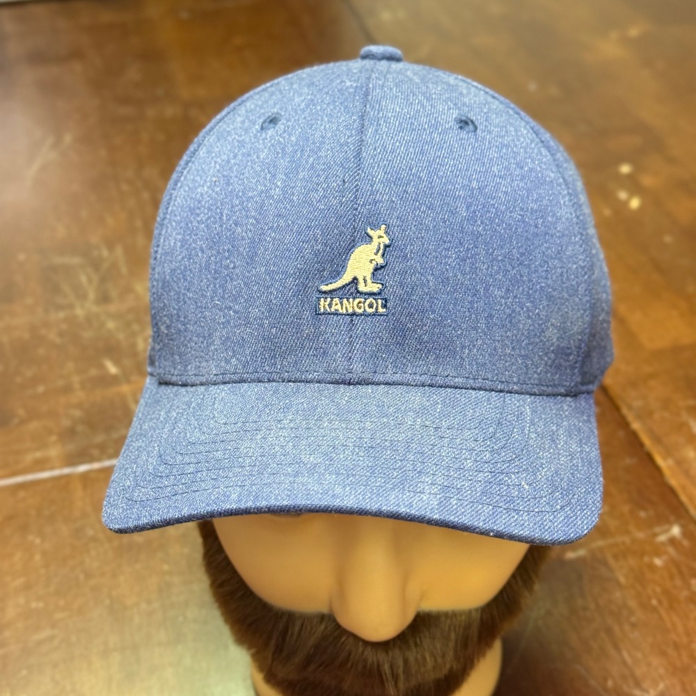 Kangol Baseball Hat Mens XL Blue Wool Flexfit 8650BC Embroidered Logo
